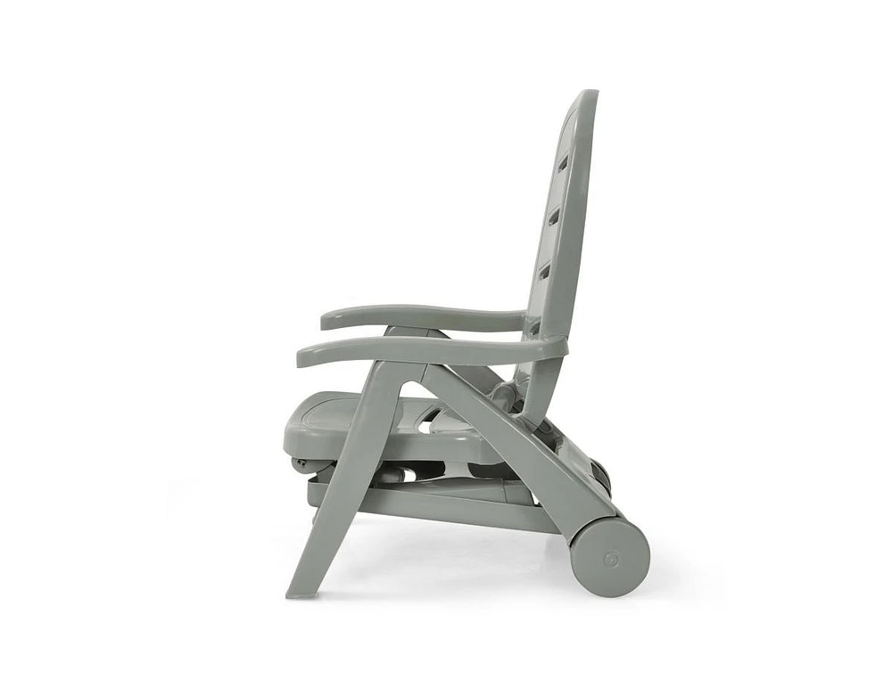 Slickblue 5 Position Adjustable Folding Lounger Chaise Chair on Wheels