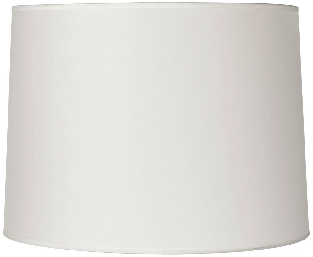 Springcrest Hardback White Medium Drum Lamp Shade 13" Top x 14" Bottom x 10" Slant x 10" High (Spider) Replacement with Harp and Finial