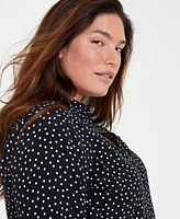 On 34th Trendy Plus Printed Collared Shirt, Created for Macy's