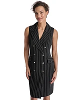 Dkny Women's Pinstriped Double-Breasted Blazer Dress