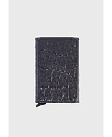 Furniq Uk Men's Genuine Leather Elephant Pattern Card Holder