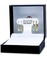 Giani Bernini 2-Pc. Set Cubic Zirconia Heart Dangle Hoop & Drop Earrings, Created for Macy's