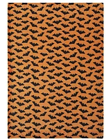 Kate Aurora Halloween Spooky Bats Pumpkin Orange & Black Ultra Soft & Plush Oversized Accent Throw Blanket - 50 in. W x 70 in. L