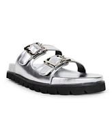 Women's Kaia Double Band Buckle Sporty Flatform Footbed Slide Sandals