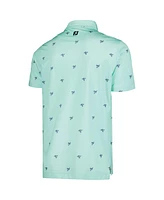 FootJoy Men's Turquoise Zurich Classic Thistle Print Lisle ProDry Polo