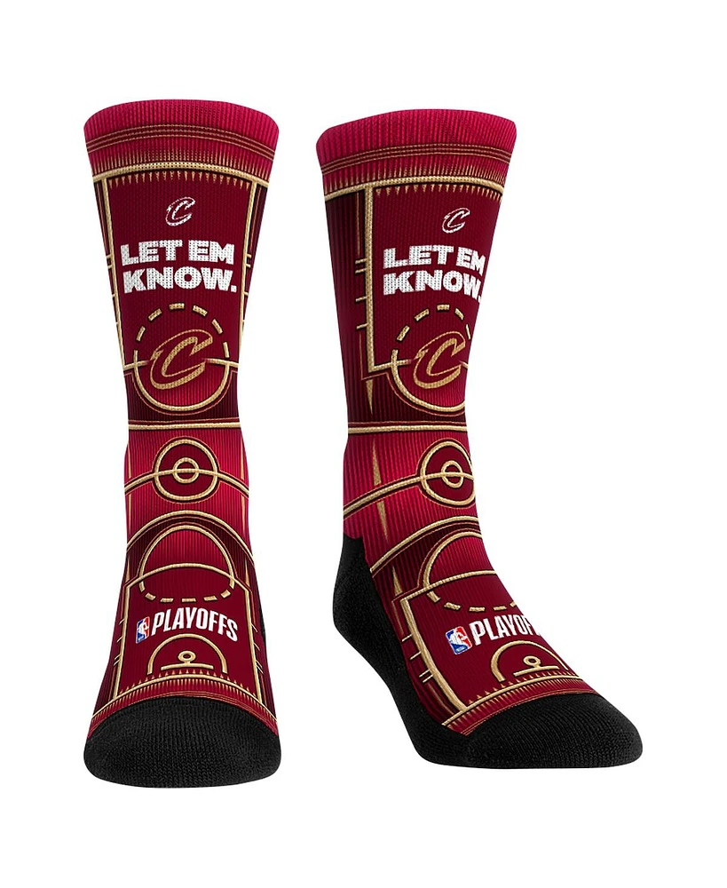 Rock Em Men's and Women's Socks Wine Cleveland Cavaliers 2024 Nba Playoffs Slogan Crew Socks