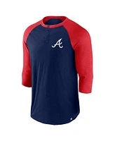 Fanatics Men's / Atlanta Braves Historical Win 3/4-Sleeve Henley T-Shirt