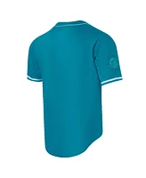 Pro Standard Men's Aqua Miami Dolphins Triple Tonal Mesh Button-Up Shirt