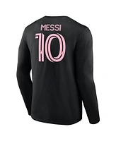 Fanatics Men's Lionel Messi Inter Miami Cf Authentic Stack Name Number Long Sleeve T-Shirt