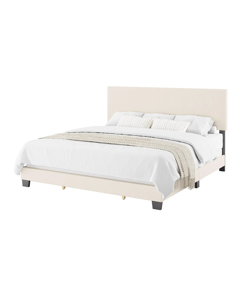 Amber & Emily Upholstered Modern King Boucle Bed