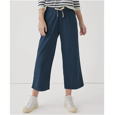 Pact Plus Cotton Classic Woven Twill Drawstring Crop Pant