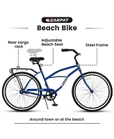 Simplie Fun 26" Beach Cruiser Bike for Men and Women, Steel Frame, Single Speed