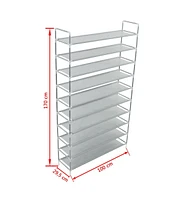 vidaXL Shoe Rack with Shelves Metal and Non-woven Fabric Silver