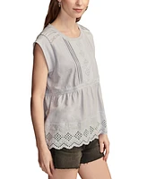 Lucky Brand Women's Embroidered Peplum Tee