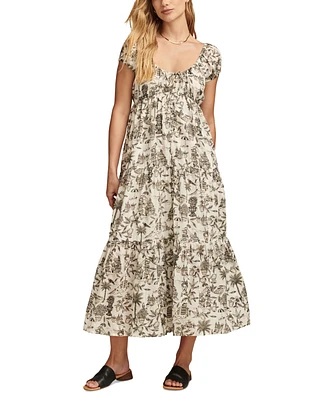 Lucky Brand Women's Utility Cinched-Waist Parachute Midi Dress