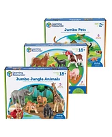 Kaplan Early Learning Company Jumbo Animals Set of 18 - Farm, Jungle, Pets