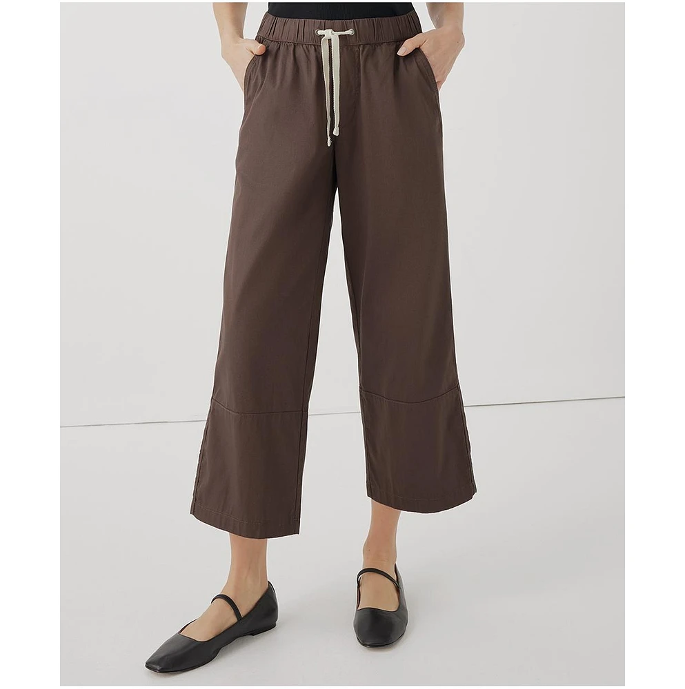 Pact Plus Cotton Classic Woven Twill Drawstring Crop Pant