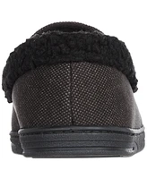 Isotoner Men's Brushed Knit or Plaid Lewis Moccasin Slipper with Fleece Lining and Memory Foam