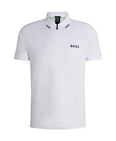 Boss by Hugo Boss Men's Boss X Matteo Berrettini Popcorn Stripe Polo Shirt