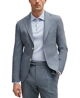 Boss by Hugo Men's Micro-Patterned Wool Blend Slim-Fit Suit