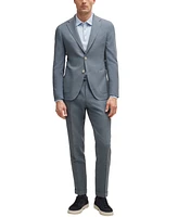 Boss by Hugo Men's Micro-Patterned Wool Blend Slim-Fit Suit