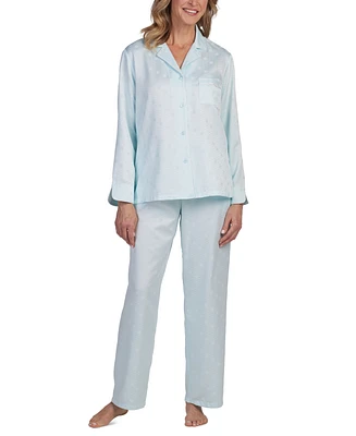 Miss Elaine Petite 2-Pc. Notched-Collar Pajamas Set