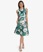 Calvin Klein Women's Floral Jewel-Neck Sleeveless Dress