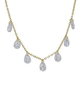 Macy's 14K Gold Plated Cubic Zirconia Teardrop Necklace