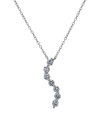 Macy's Silver-Plated Cubic Zirconia Journey Pendant Necklace