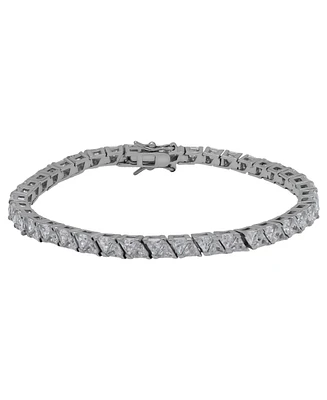 Macy's Silver-Plated Cubic Zirconia Trillion Link Bracelet