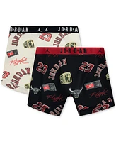 Jordan Men's 2-Pack Mj Essentials Poly Dri-fit Printed Boxer Briefs