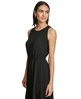 Calvin Klein Women's Cinched-Waist Ruffled-Hem Maxi Dress