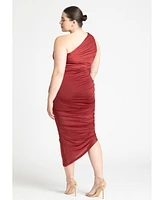 Eloquii Plus Ruched One Shoulder Dress