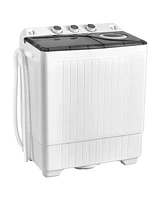 26lbs Portable Semi-automatic Twin Tub Washing Machine with Drain Pump