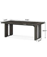 Tribesigns 71" Large Dining Table for 6 to 8 People, Rustic Farmhouse Style Dinner Table, Rectangular Kitchen, Room & Living R