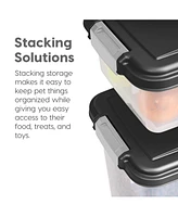Iris 33qt + 12qt Airtight Pet Food Container Combo with Scoop, Black