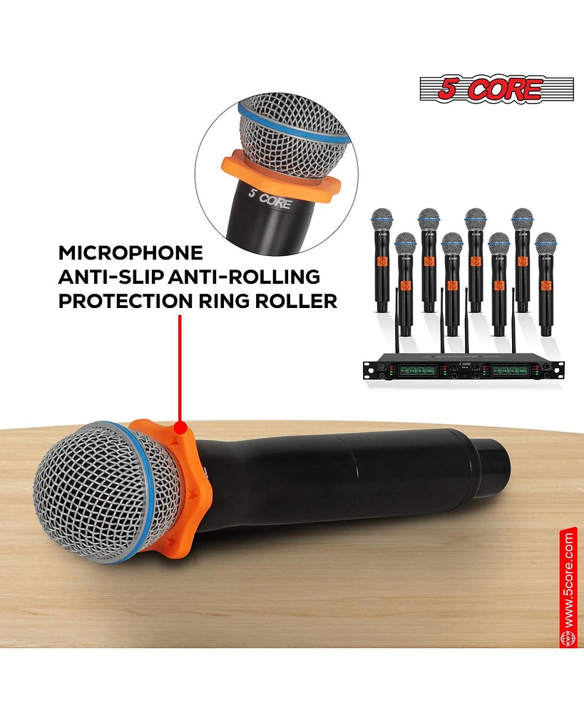 5 Core Wireless Microphones 8 Channel Dynamic Karaoke Professional Uhf Singing Mic System Handheld Cordless Microfonos Inalambricos for Singer Dj Chur