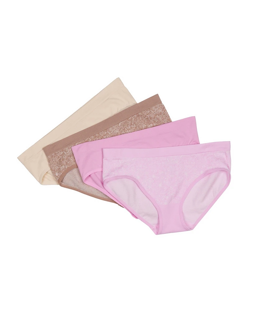 Bearpaw Girls 4-Pack Multi Color Seamless Hipster Underwear