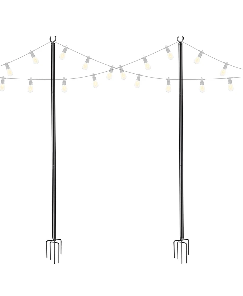 Yescom 10 Ft String Light Pole Outdoor Metal Pole Aluminum Patio Backyard Party 2 Pack