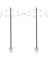 Yescom 10 Ft String Light Pole Outdoor Metal Pole Aluminum Patio Backyard Party Pack