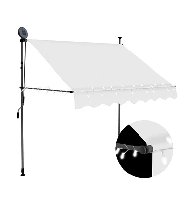 vidaXL Manual Retractable Awning with Led 59.1