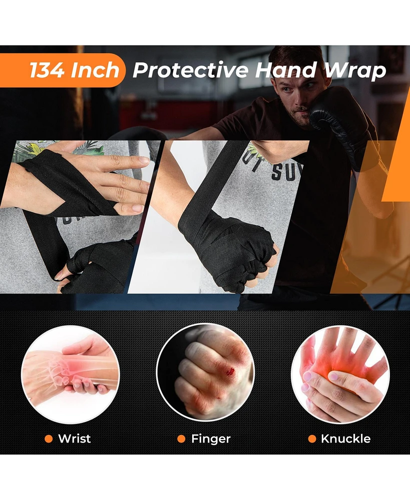 Slickblue 4-In-1 Hanging Punching Bag Set with Punching Gloves and Ceiling Hook