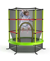 Slickblue Kids Recreational Trampoline Bouncing Jumping Mat with Enclosure Net