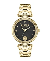 Versus Versace Women's V Versus Crystal Ip Yellow Gold Stainless Steel Watch 34MM