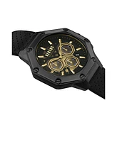 Versus Versace Men's Palestro Black Leather Watch 45MM