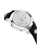 Versus Versace Men's Chrono Lion Black Leather Watch 44MM