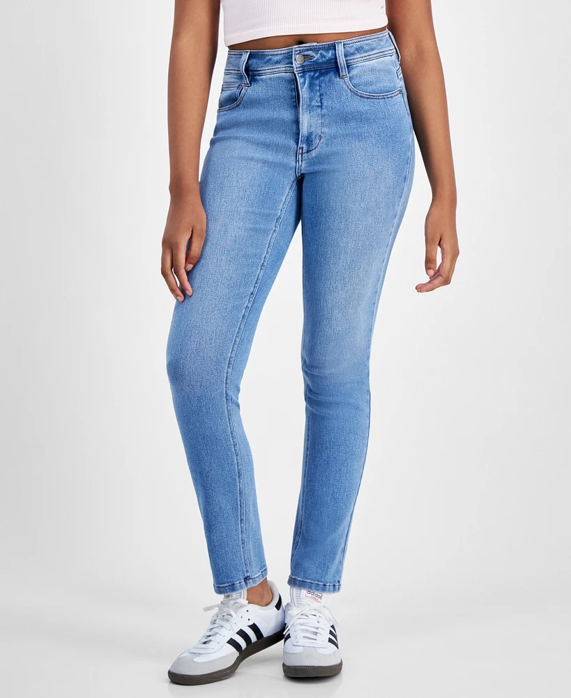 Dollhouse Juniors' Mid-Rise Straight-Leg Jeans