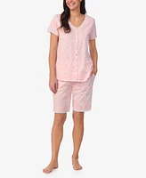 Aria Women's Cap Sleeve Bermuda Pj Set