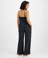 I.n.c. International Concepts Women's Lace-Trim Dotted Tank Top & Pajama Pants Set, Created for Macy's