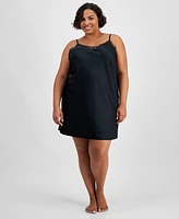 I.n.c. International Concepts Plus Lace-Trim Satin Chemise, Created for Macy's